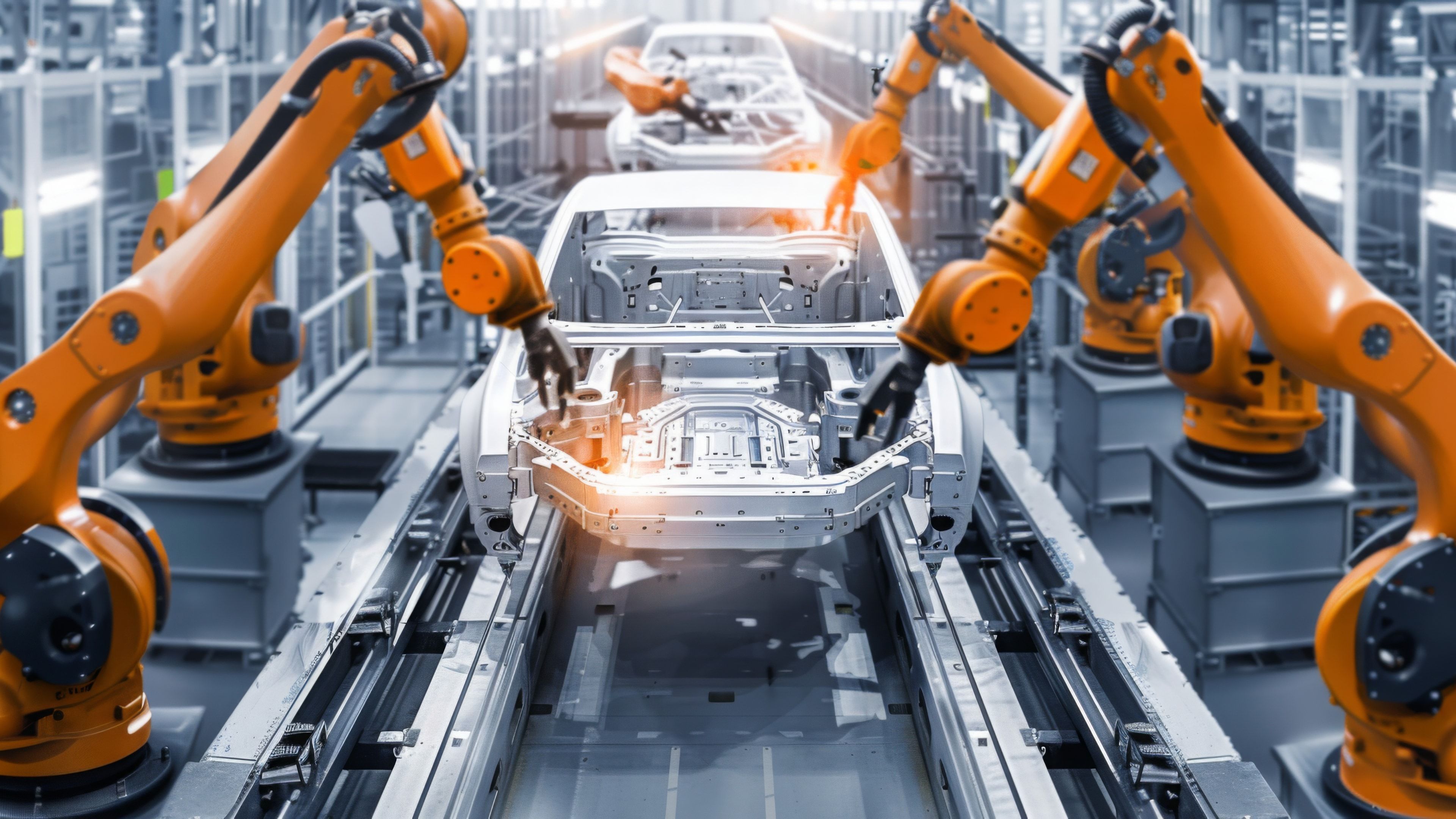 Línea de montaje robotizada de automoción